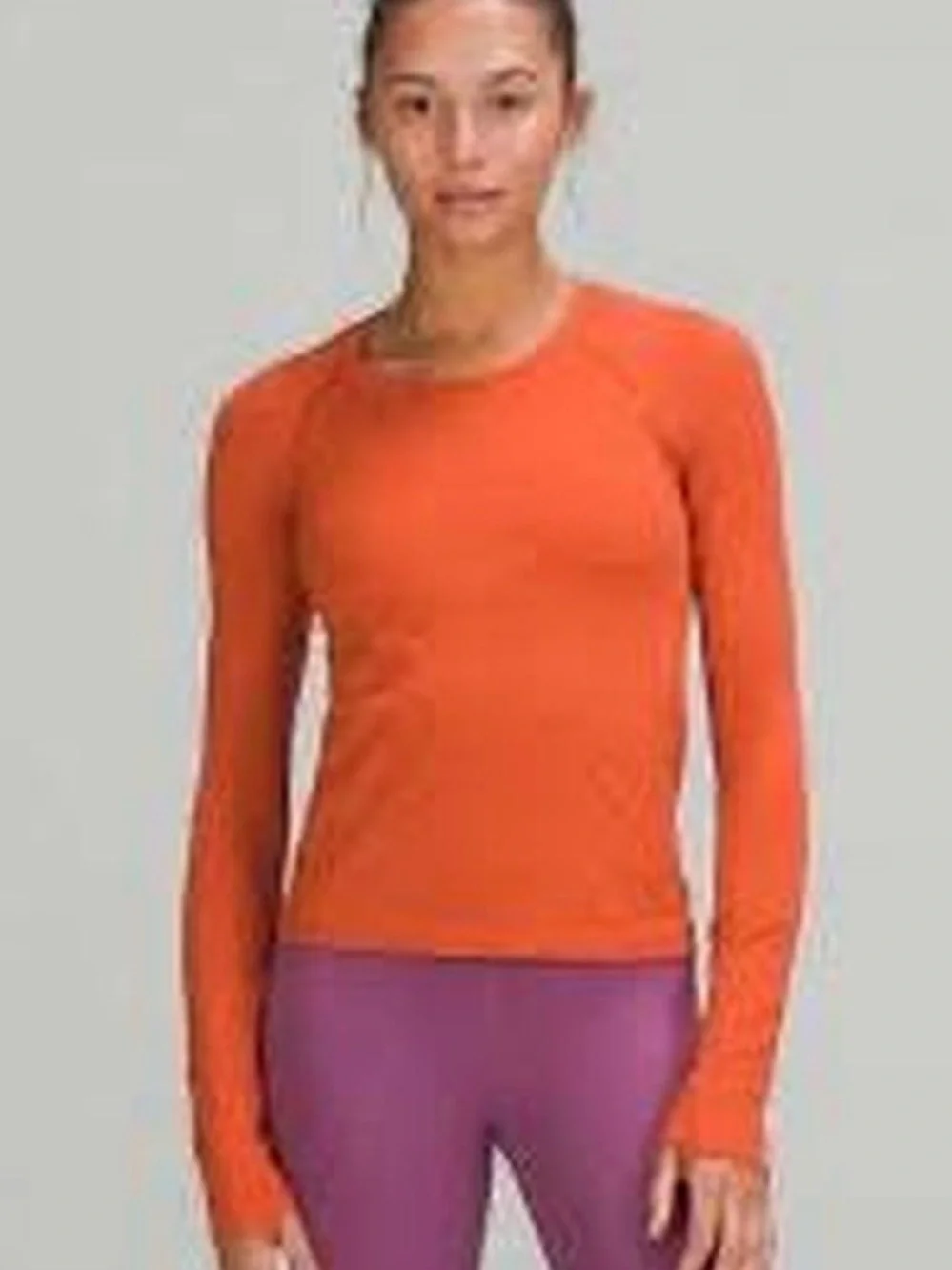 lululemon athletica Long-Sleeve Crewneck Top in Orange